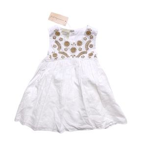NWT White Sleeveless Dress with Embroidery 12 months